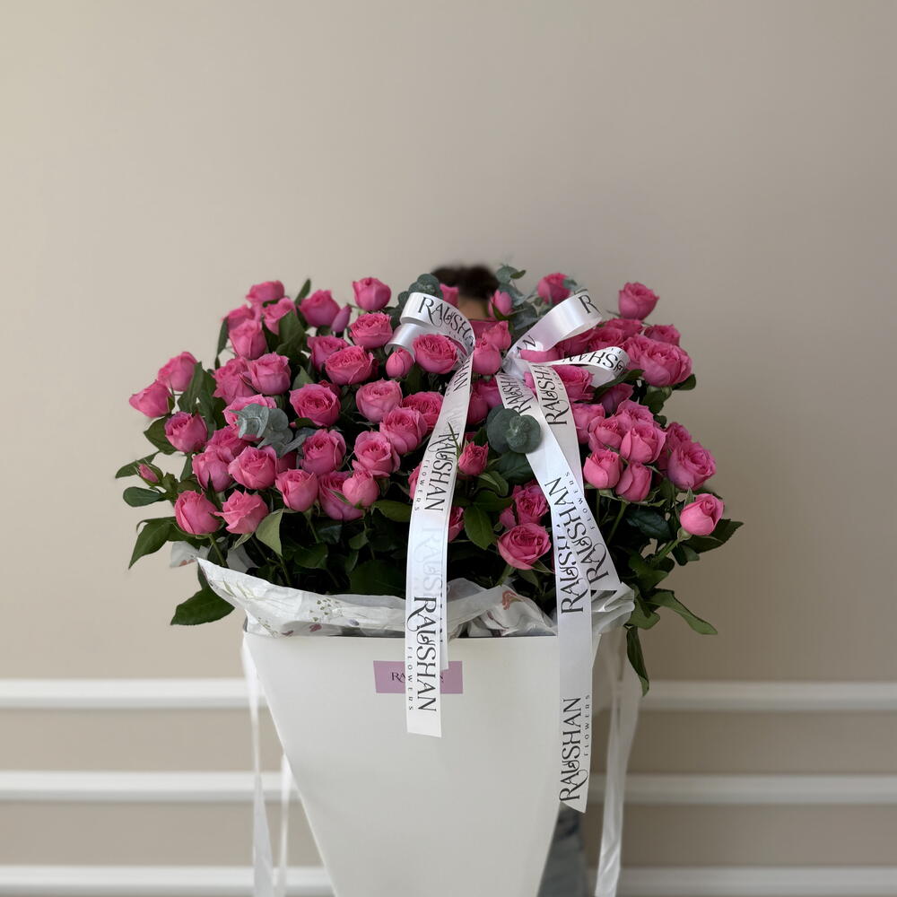 Spray roses in a carrier