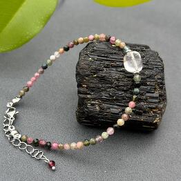 Pulsera de Turmalina de corte de joyería, Tamaño de cuentas de 3 mm