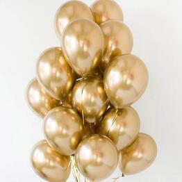Set of 15 golden mirror balls