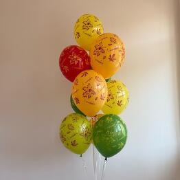 One balloon and flowers 
