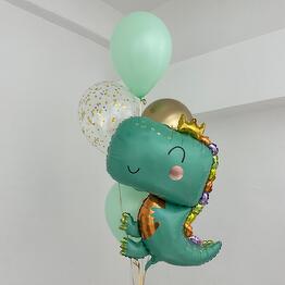 Juego de Globos con dinosaurio