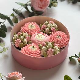 Cottage cheese flowers in a box