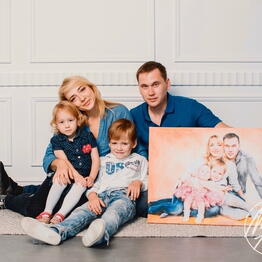Подарочный сертификат на создание или портрета по фотографии 50*70, 4 лица