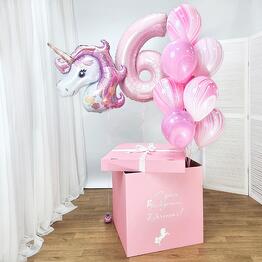 Caja de bolas Sorpresa unicornio con número, 12 bolas