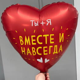 Гелиевое сердце «Ты+я вместе навсегда»