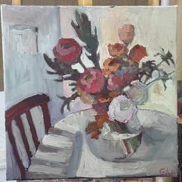 Oil painting "June morning" 60x60cm