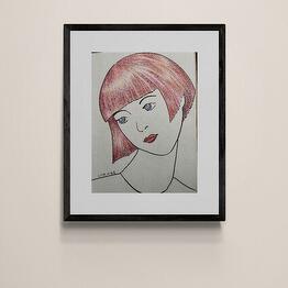 The girl with pink hair