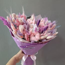Сиреневый букет из долговечных сухоцветов 💜