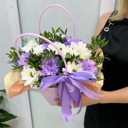 Flores en Caja lila