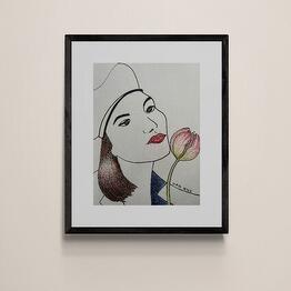 The girl with the flower