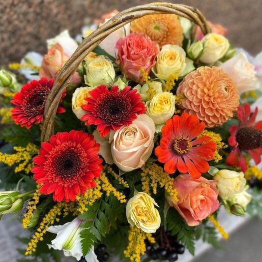 Basket with flowers