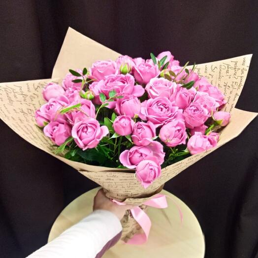 Bouquet of peony roses Misty bubbles "