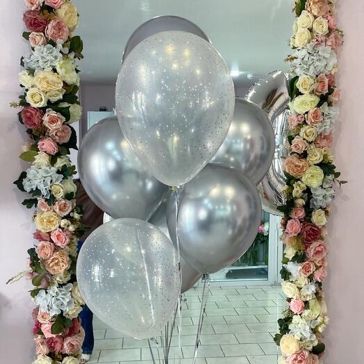7pcs silver balls