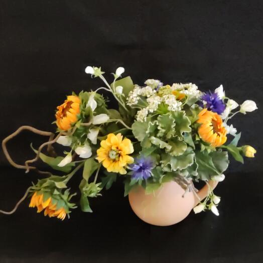 Summer mix (Composition of decorative flowers)