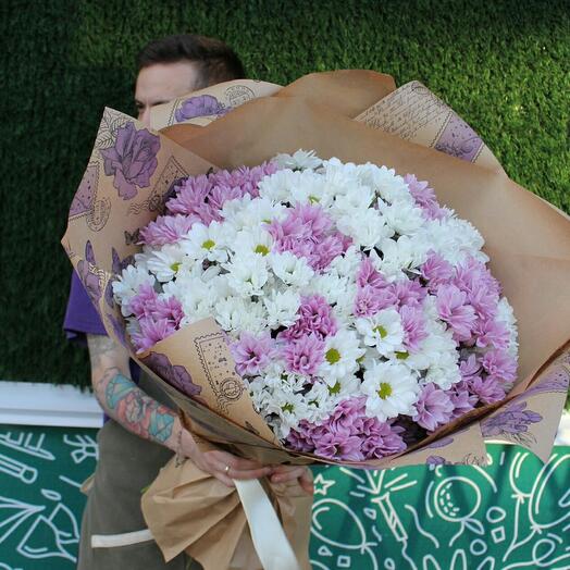 Огромный букет ромашковых хризантем🌼