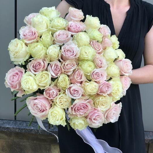 Bouquet of 51 Ecuadorian roses "The most delicate🤍"