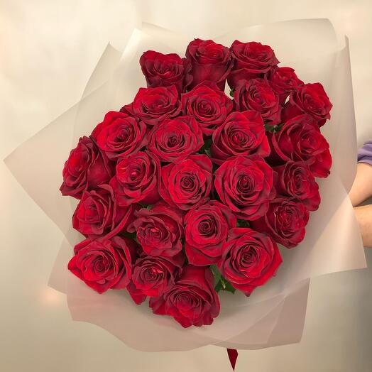 Bouquet of 25 large red roses