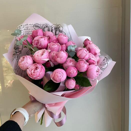 🌷"Сильва" Букет из пионовидной розы