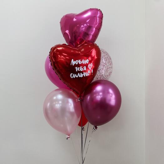 Helium balloons (balloons) "I love you very much": 7pcs