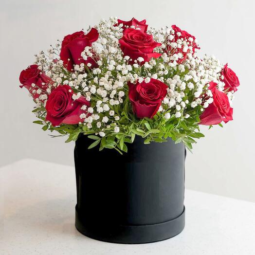 Hatbox Red Roses