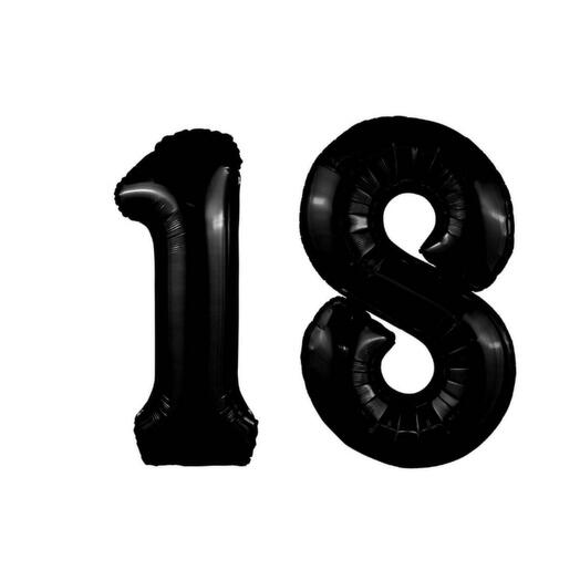 Гелиевые шары "18", цвет чёрный