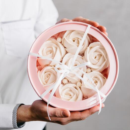 Caja de rosas de malvavisco
