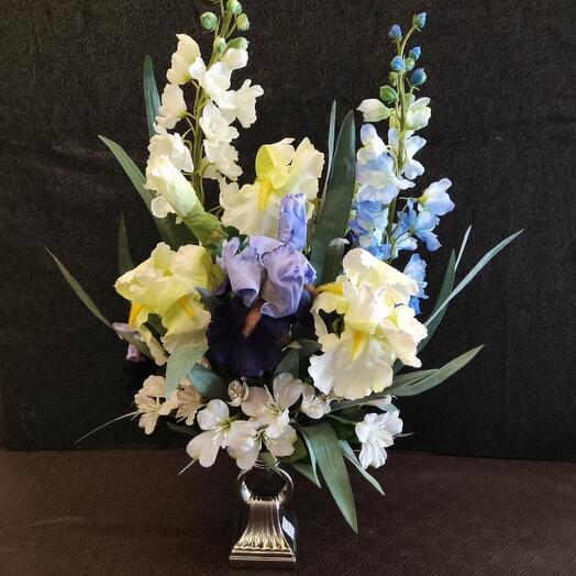 Flower romance (composition of artificial flowers)
