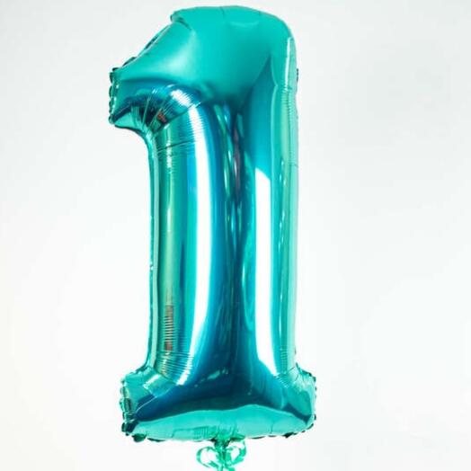 Цифра фольгированная 1 тиффани