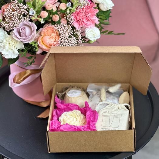 Подарочный СПА набор натуральной косметики ручной работы для ухода за телом ROSE