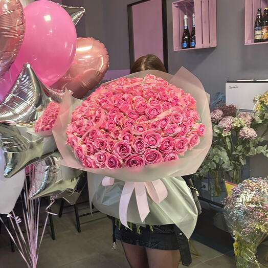 Ramo de rosas rosadas 101 uds