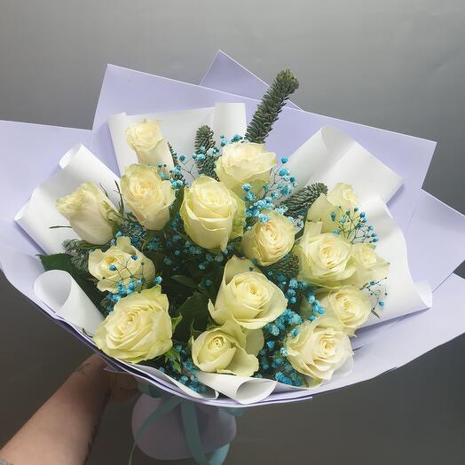 Букет  белых роз