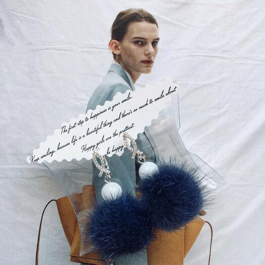 Серьги из натурального меха норки
