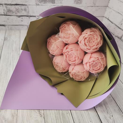Ramo de 7 peonías de chocolate "rosa", regalo dulce