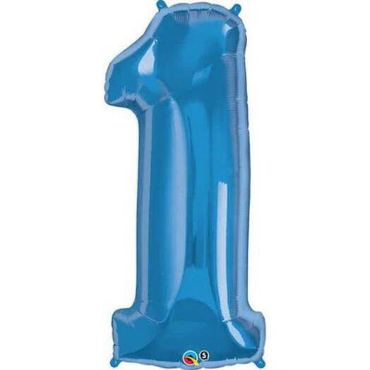 Blue Number One Helium Balloon