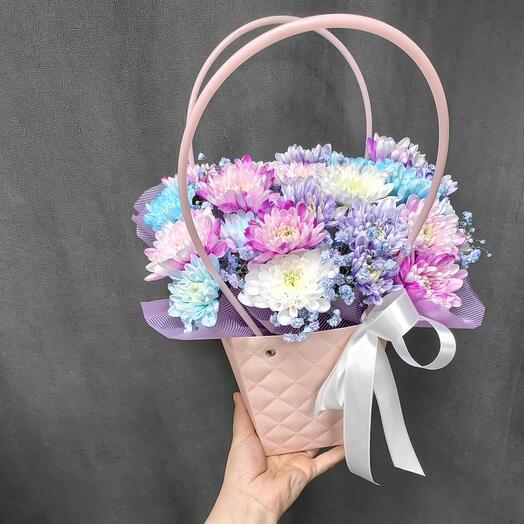 😍 Радужная хризантема в сумочке