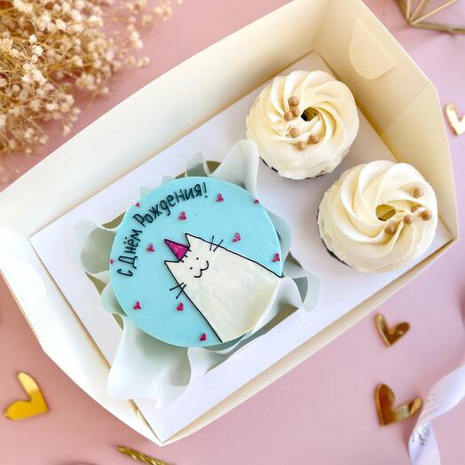 Подарунковий набір бенто з капкейками