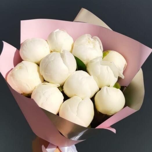 11 белых пионов - 11 peony (0006)