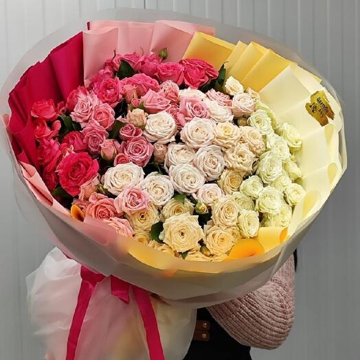 Градиент из кустовых роз