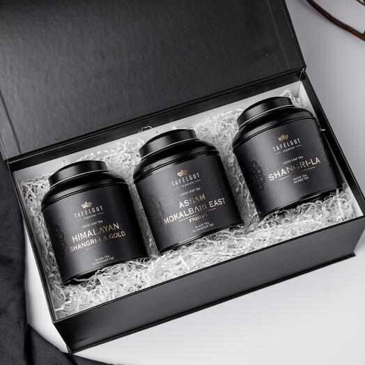 Подарочный набор: чёрный чай "Himalayan Shangri-La Gold", чёрный чай "Assam Mokalbari East", белый чай белый "Shangri-la"