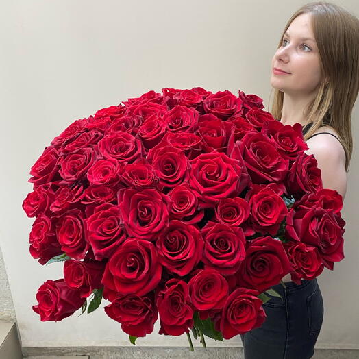 Букет из 51 розы 70 см Фридом