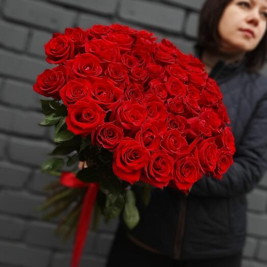 Роза красная 51 штука