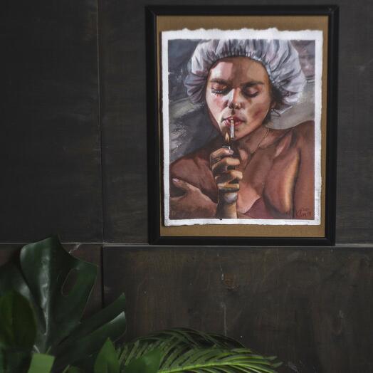 Акварельная интерьерная картина "Где твои крылья?"