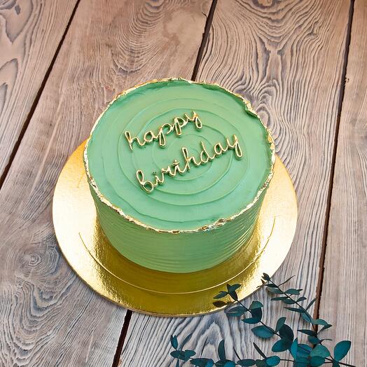 Торт 1кг Happy Birthday с золотой надписью
