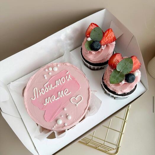 Набор бенто+2 капкейка для мамы