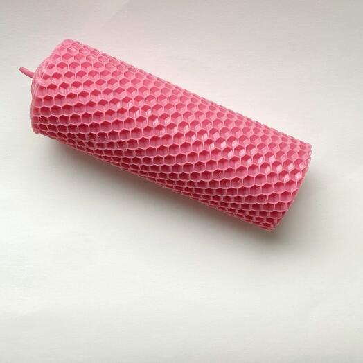 The wax candle is pink