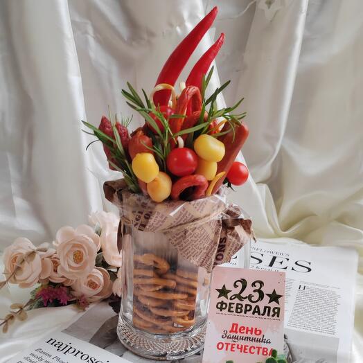 Мужской букет в кружке