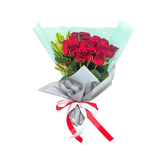 Rosy Reverie 15 Red Rose Bouquet