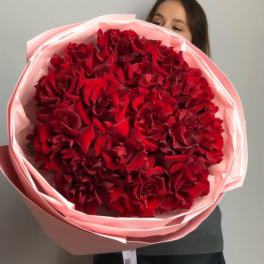 Премиальная импортная красная роза 15шт🌹