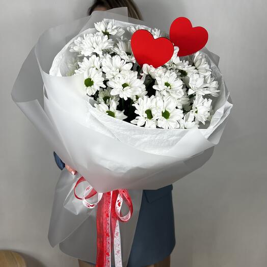 Cute bouquet of daisies with hearts (art.2025021201)