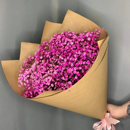 Гипсофила розовая в крафте💗
